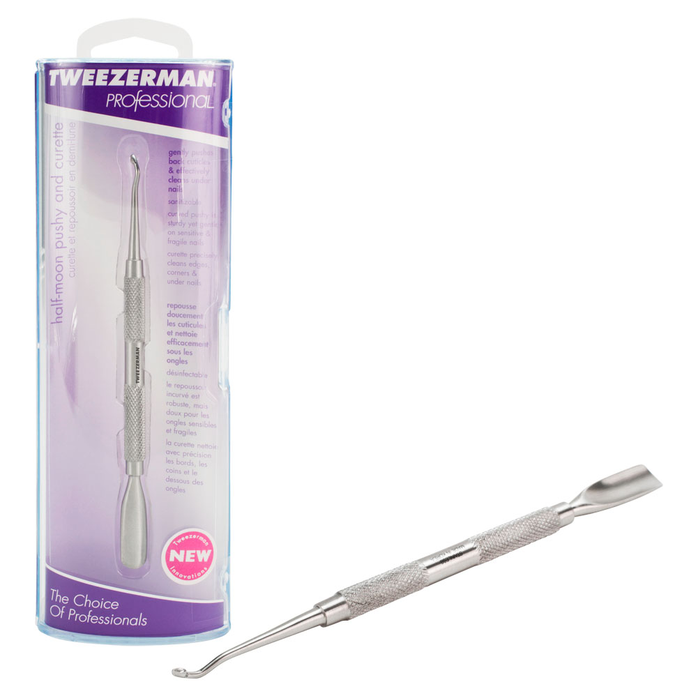 Tweezerman Professional Pedicure HalfMoon Pushy and Curette Cuticle Pusher Set eBay