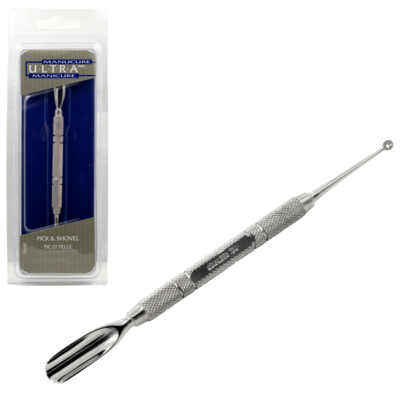 ULTRA Manicure Tool PICK SHOVEL Cuticle Remover Pusher Nail Stainless