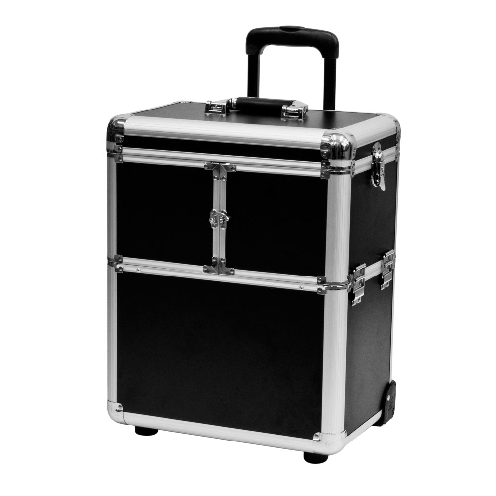 Rolling Makeup Artist Aluminum Train Hair Stylist Lock Storage Case