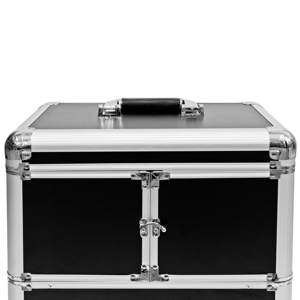 Rolling Makeup Artist Aluminum Train Hair Stylist Lock Storage Case