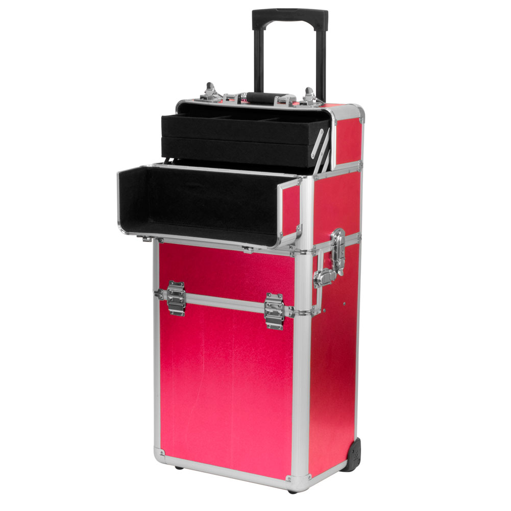 PRO Stackable Rolling Train Lockable Box Case Organizer Storage Trolley