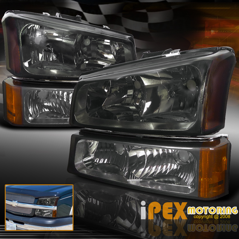 20032006 Chevy Silverado 1500 2500HD Smoke Headlights + Bumper Signal
