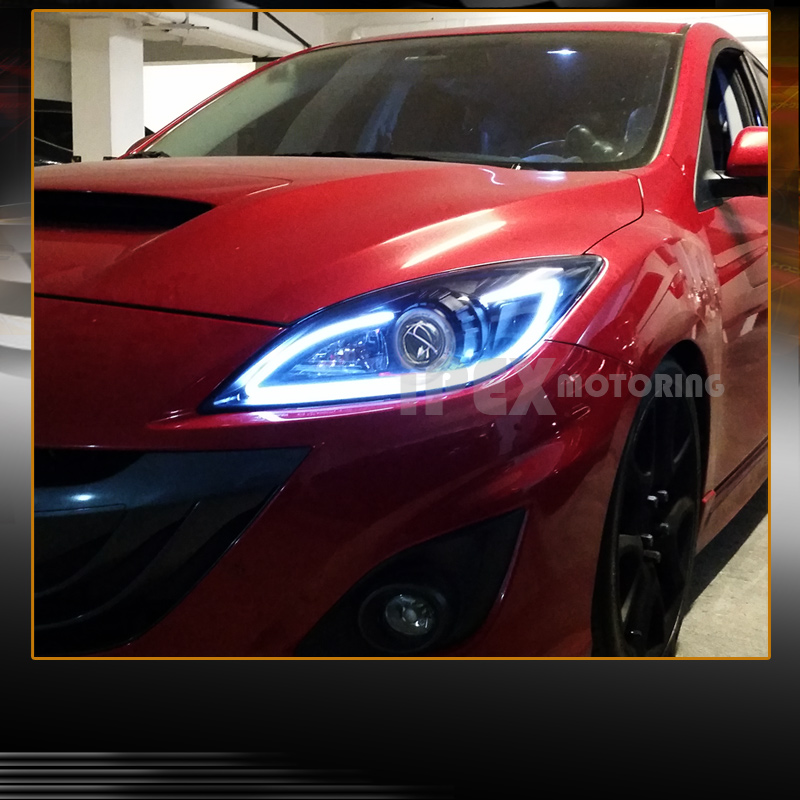 BRIGHTEST ( LED DRL Bar ) 20102013 Mazda 3 Mazda3 Projector Black