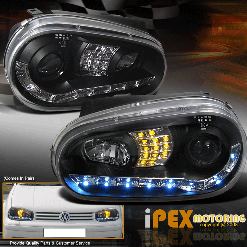 19952005 VW Golf GTI MK4 MKIV Brightest LED Bar Projector Headlights