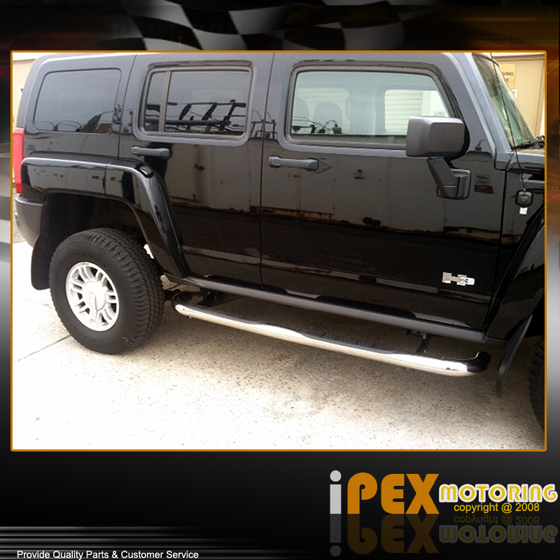*HEAVY DUTY* 20062010 Hummer H3 3" Chrome Side Step Nerf Bars Running