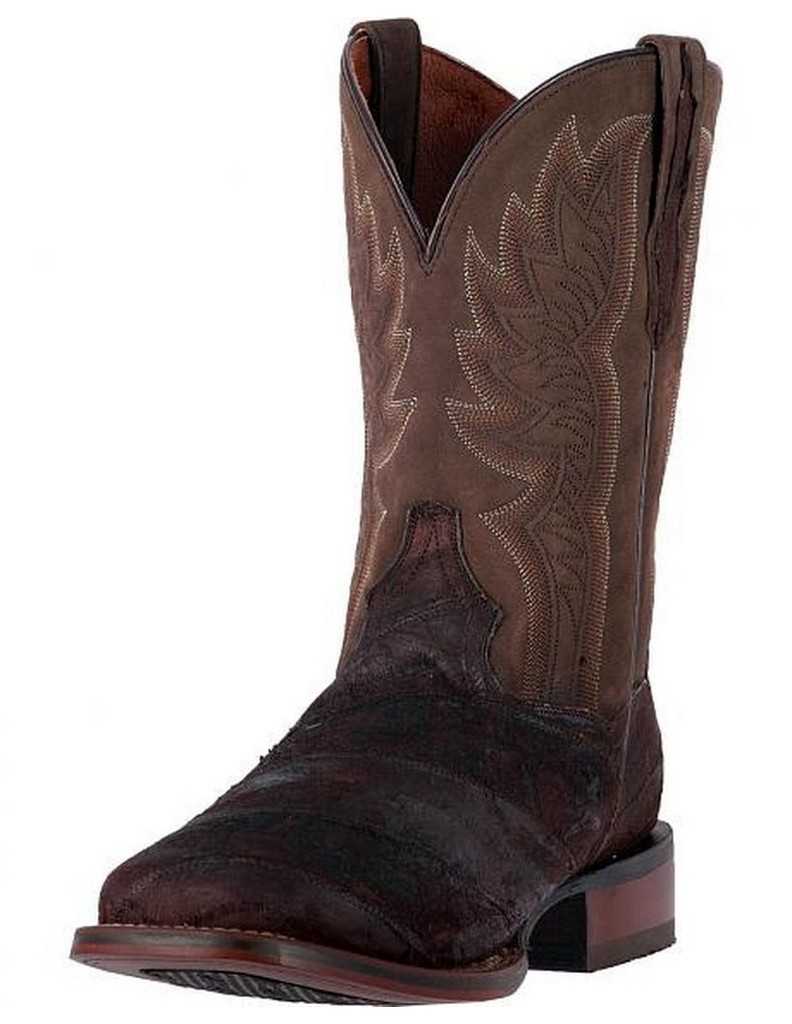 Dan Post Western Boots Mens Cader Reverse Eel Cowboy Chocolate DP2996