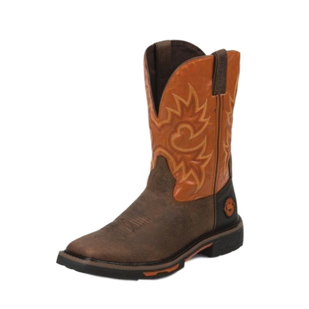 justin square toe boots justin work boots mens hybred square toe western rust justin square toe boots justin work boots mens hybred square toe western rust