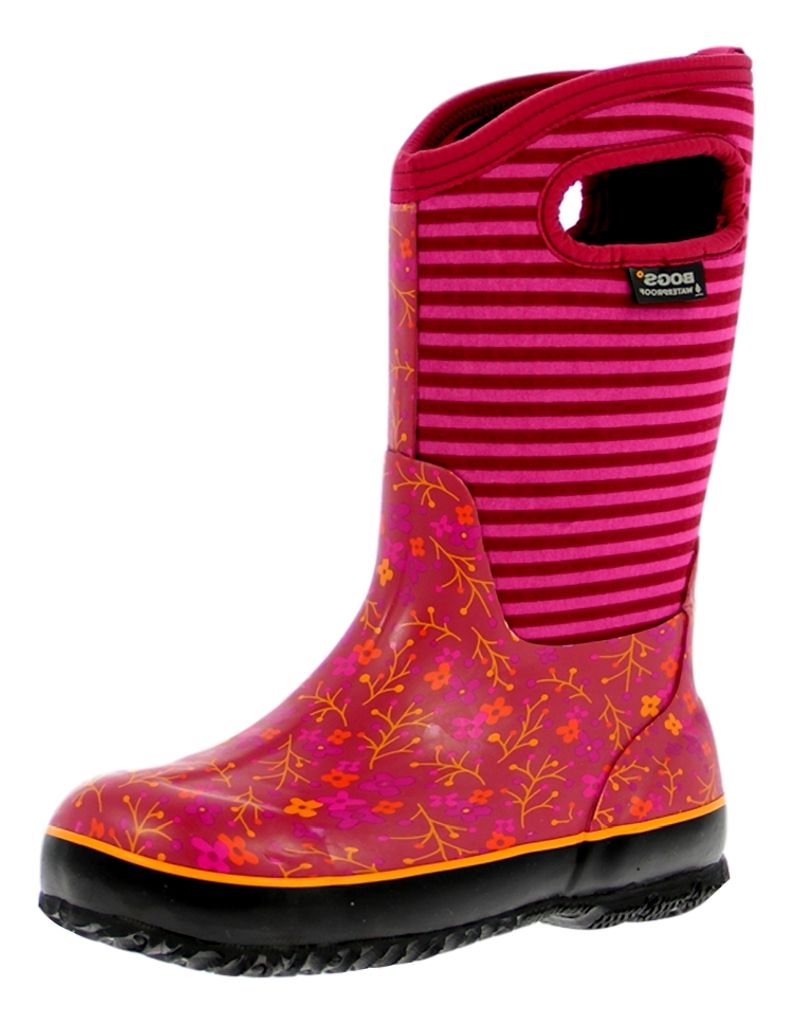 Bogs Muck Boots Girls Kids Flower Stripe Waterproof Insulated 71560A