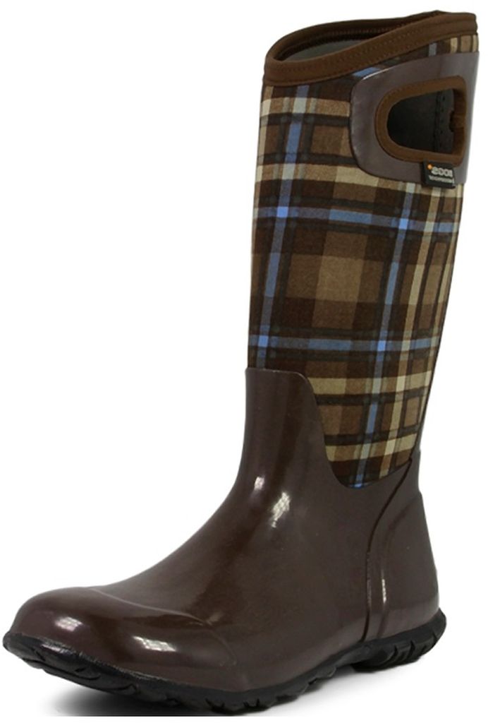 plaid rubber boots