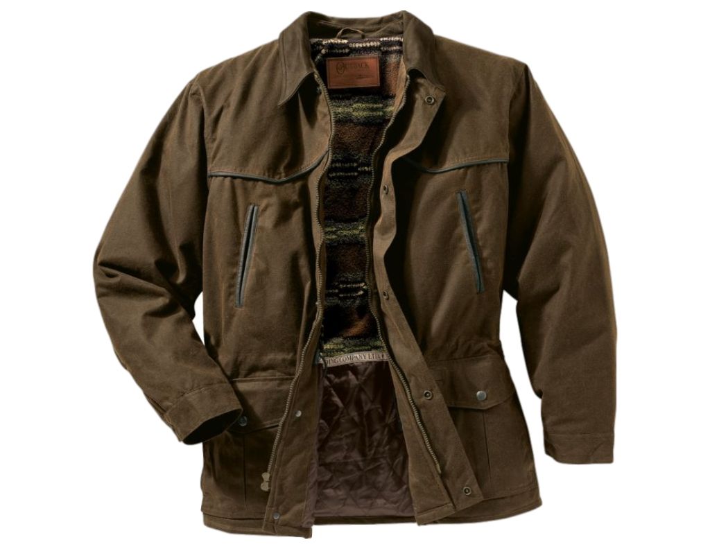 Outback Trading Jacket Mens Pathfinder Oilskin Waterproof Zipper 2707