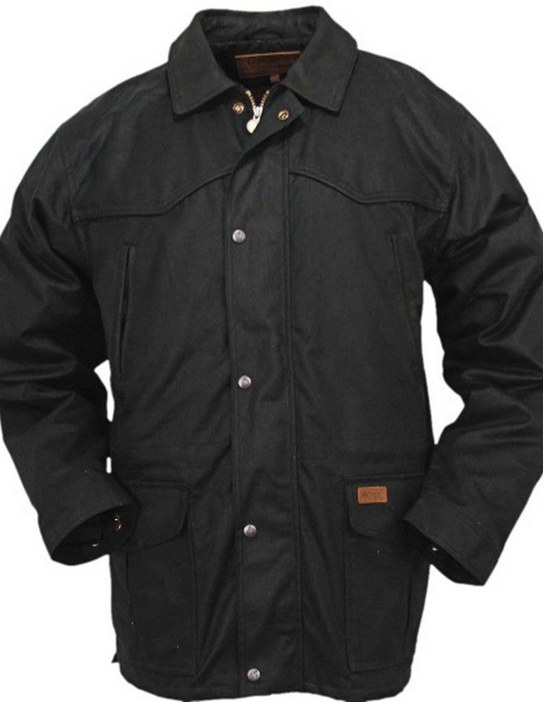 Outback Western Jacket Mens Pathfinder Oilskin Waterproof Zipper 2707