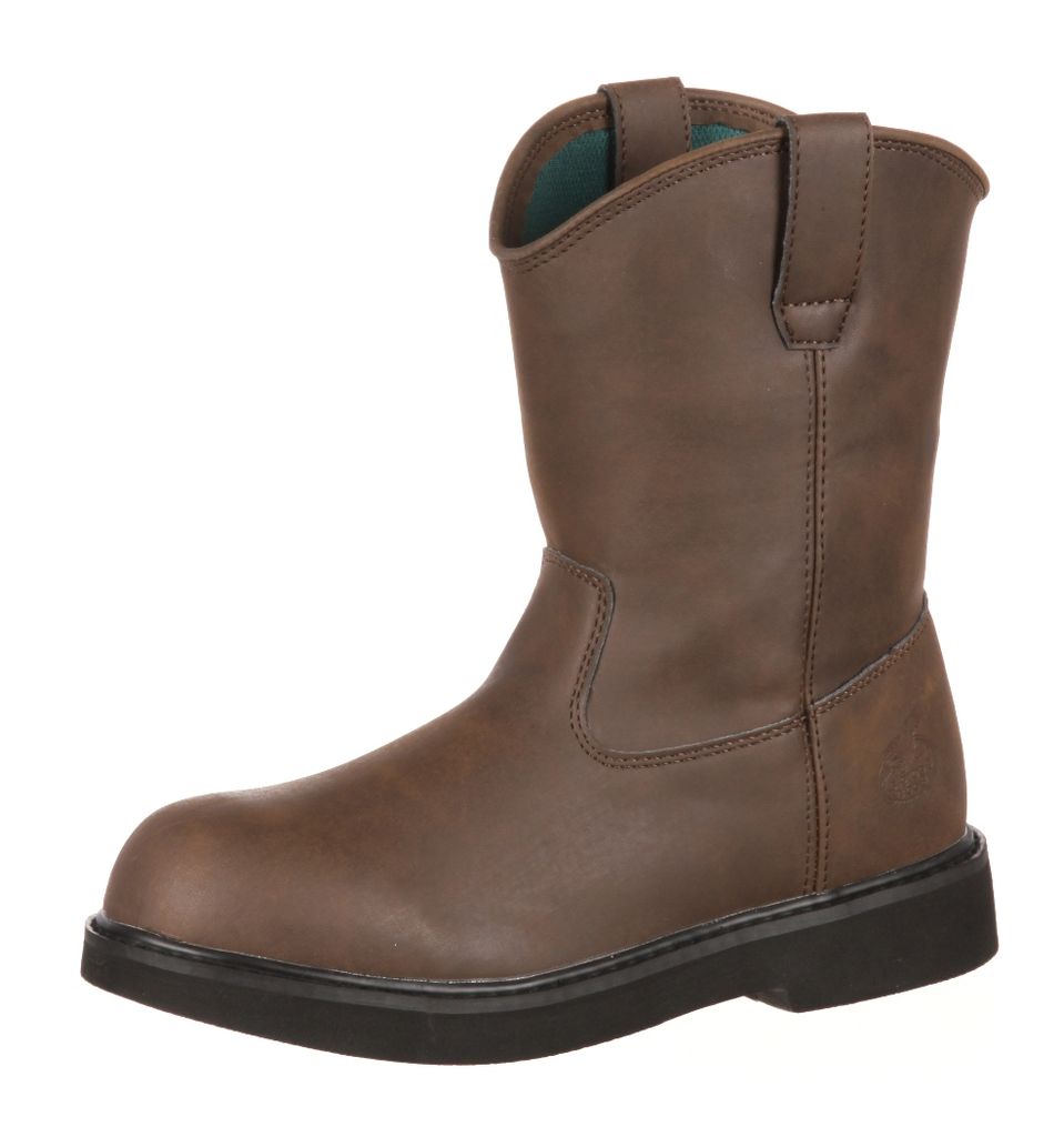 Work Boots Boys 7" Pull ON Lightweight 6 Youth Brown G100 eBay