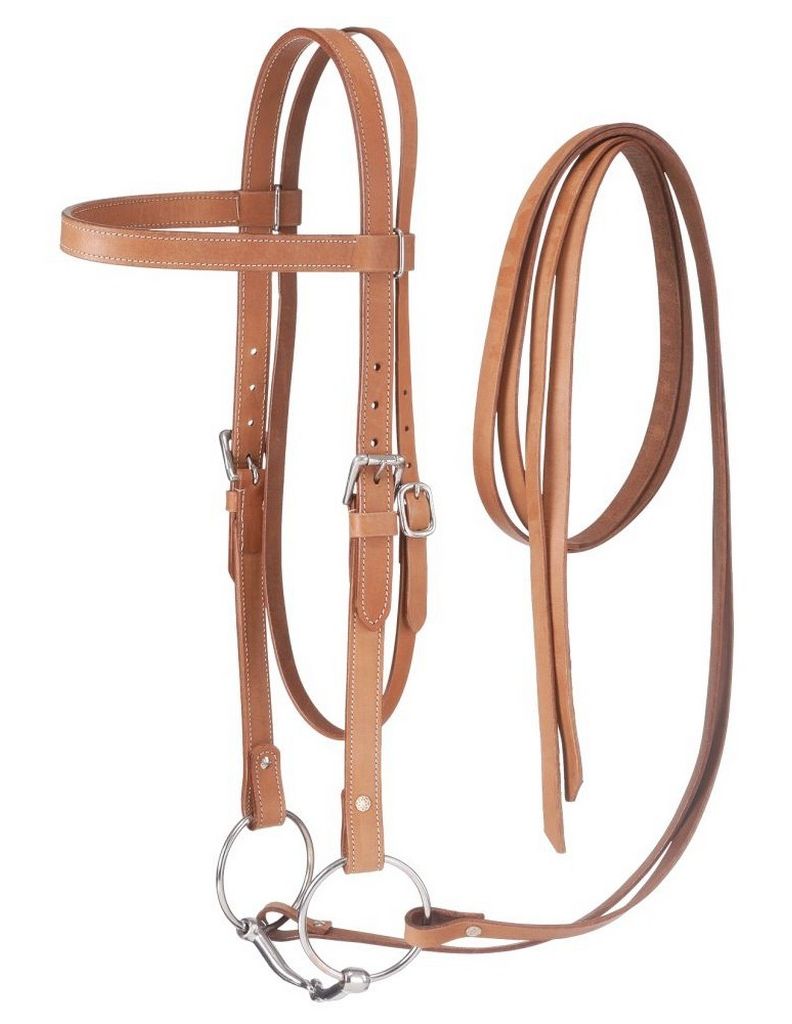 Tough1 Bridle Complete Draft Western Snaffle Bit Leather 429745 Tanga
