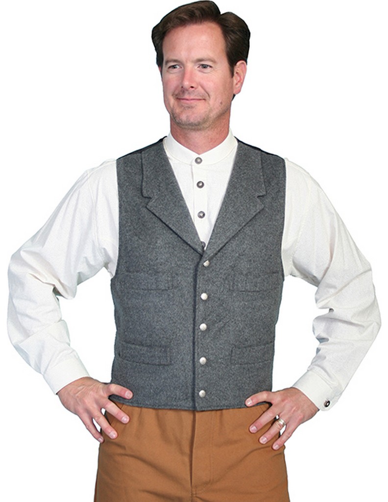 Scully Western Vest Mens Wool blend Notched Lapel Button 520924 eBay