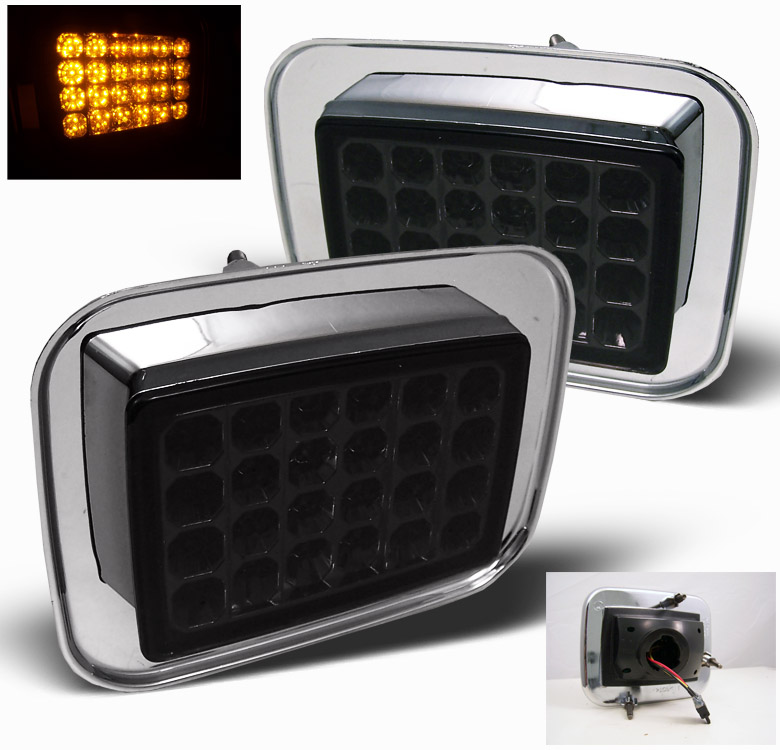 LED CORNER SIGNAL PARKING LIGHTS SMOKE LENS SET FOR 20032009 HUMMER H2