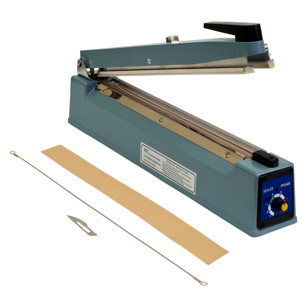 16" Hand Impulse Sealer Heat Seal Machine WITH CUTTER Free element Kit