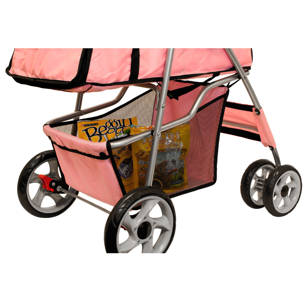 Lucky Lola Folding 4 Wheel Pet Stroller Carrier Dog Cat Rain Cover