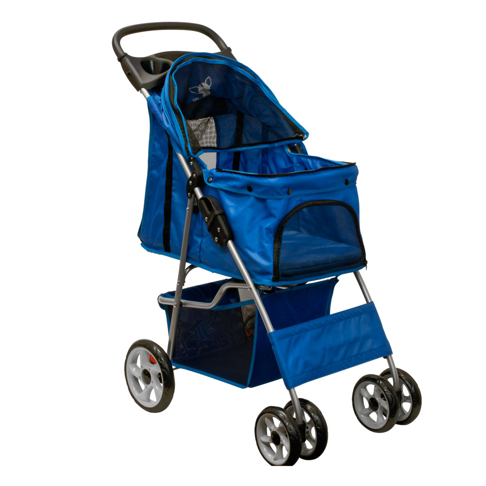 Lucky Lola Folding 4 Wheel Pet Stroller Carrier Dog Cat Rain Cover