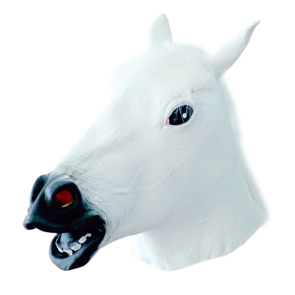 Horse Head Mask Realistic Creepy Animal Rubber Latex Part Costume