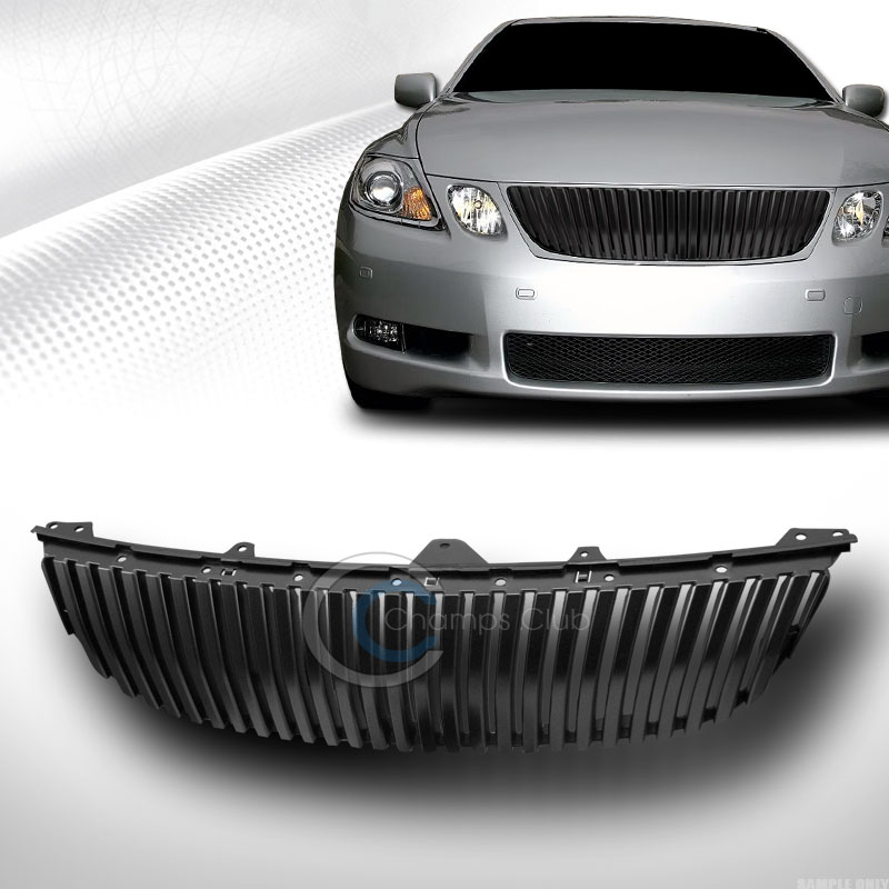 JDM BLACK VERTICAL VIP FRONT HOOD GRILL GRILLE KIT 06 07 LEXUS GS300