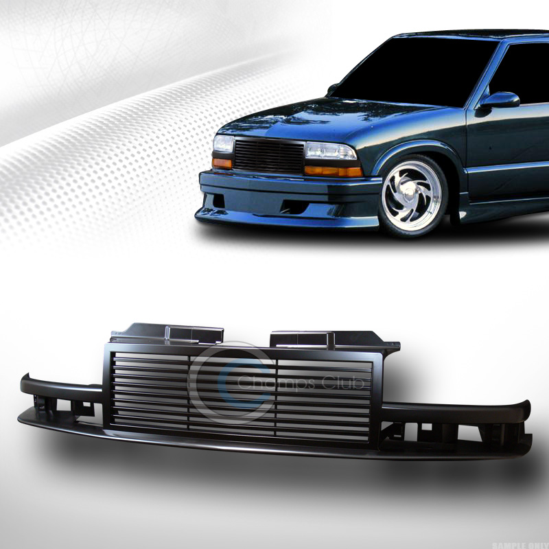 Blk Horizontal Billet Sport Front Grill Grille 98 04 ABS Chevy S10