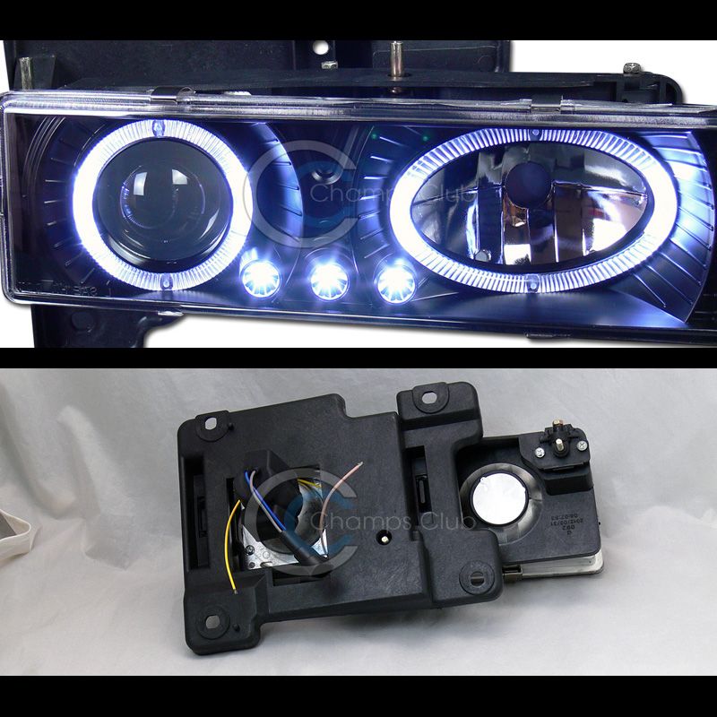 8000K HID XENON BLK LED HALO PROJECTOR HEAD LIGHTS 8898 CHEVY/GMC C10