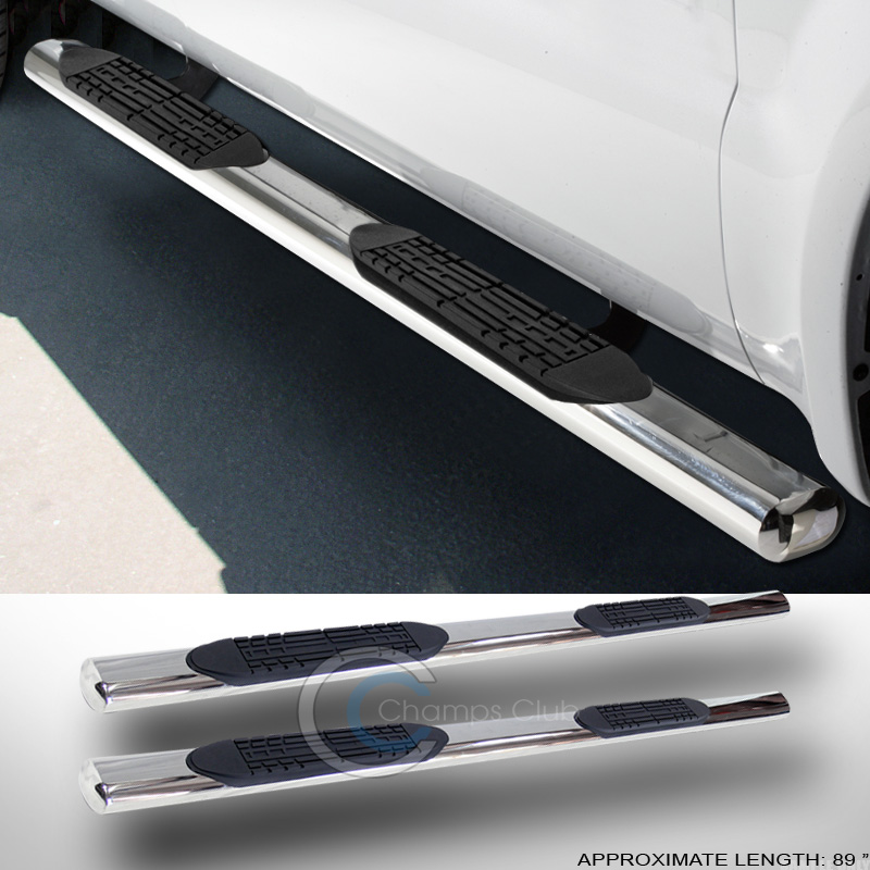 4" SS CHROME SIDE STEP NERF BARS RUNNING BOARDS 0113 GMC SIERRA TRUCK