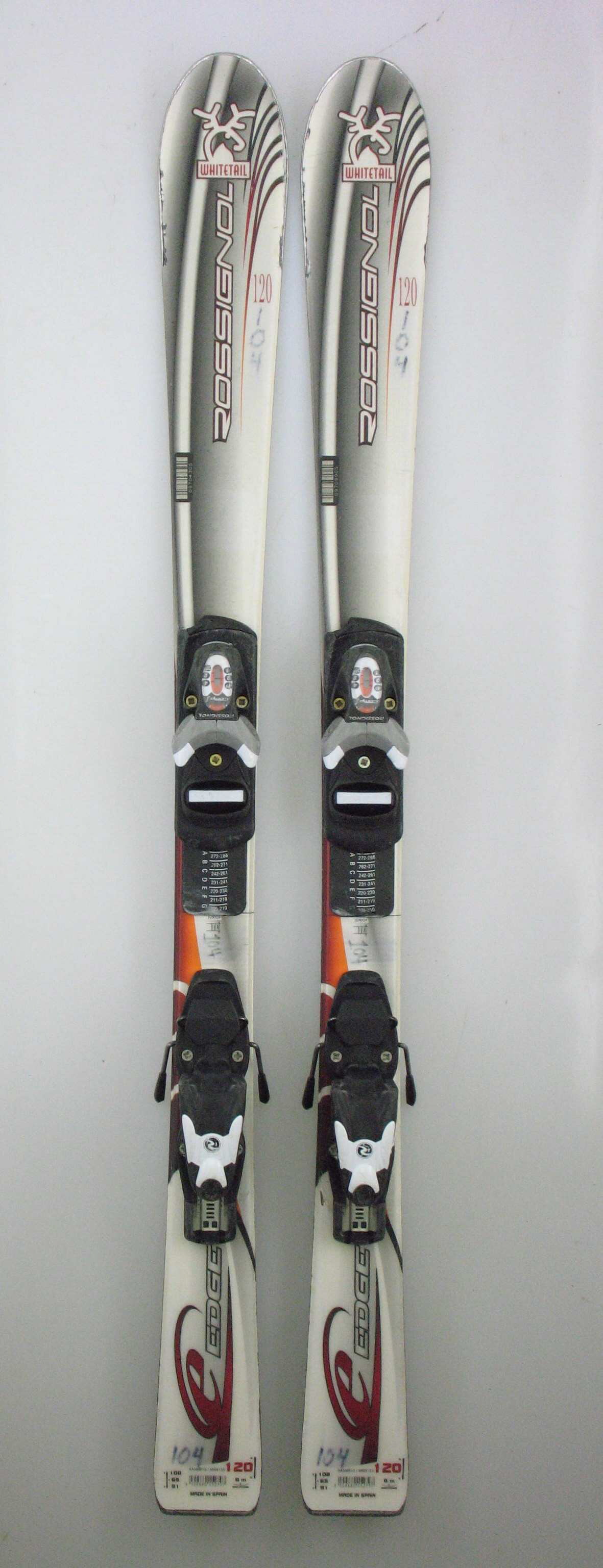 Used Rossignol Edge Jr. Kids Shape Snow Skis with Compj Binding C eBay