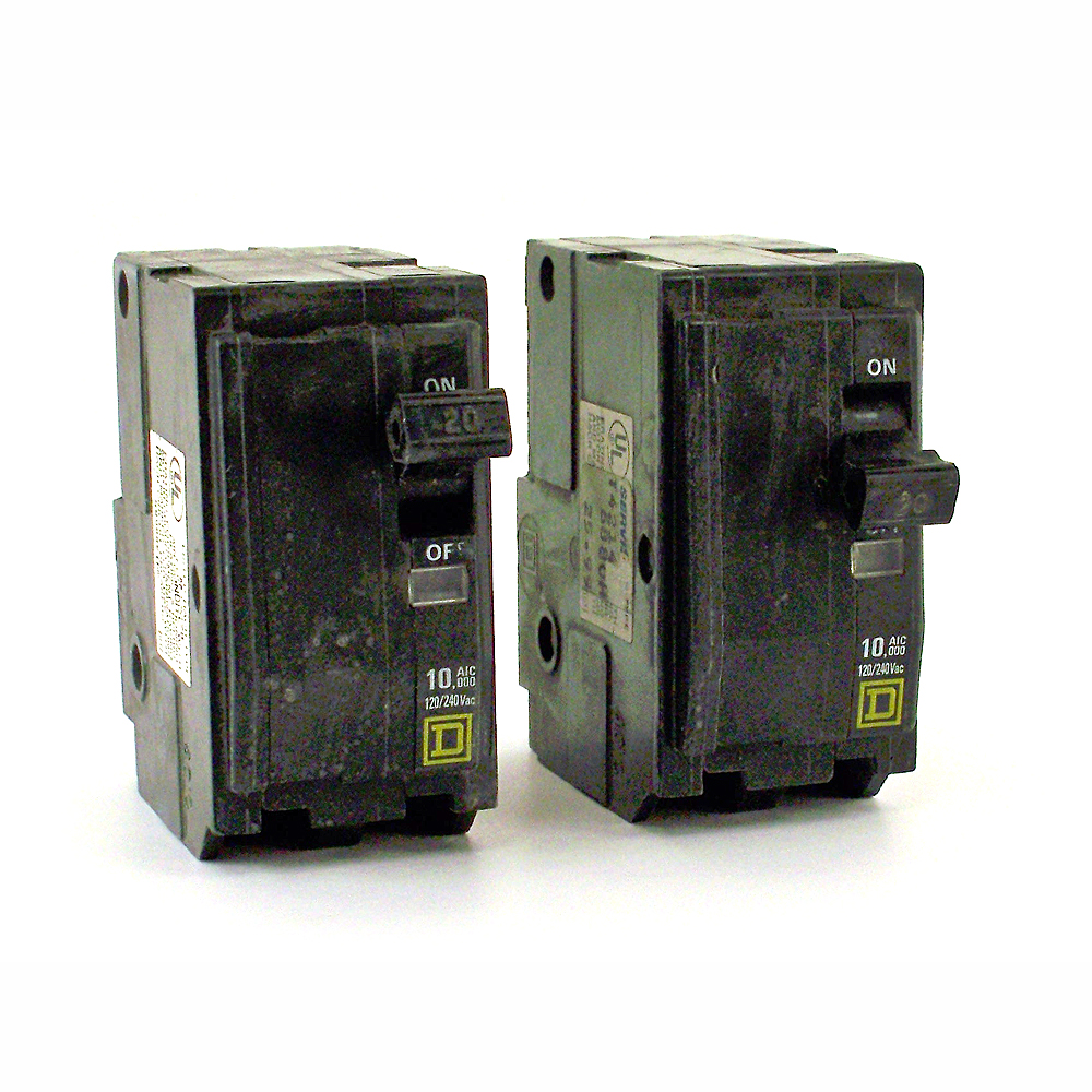 Lot of 2 Square D 20 Amp Circuit Breakers Type QO eBay