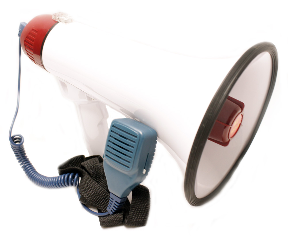 New 30 Watt Loud Megaphone Bullhorn has Siren & Music