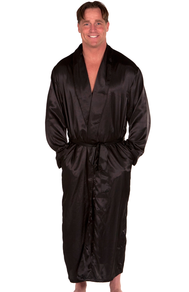 Men's Black Satin Robes