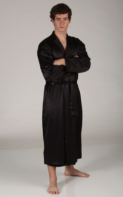 100% Silk Charmeuse, Terry Cotton Lining Bath Robe