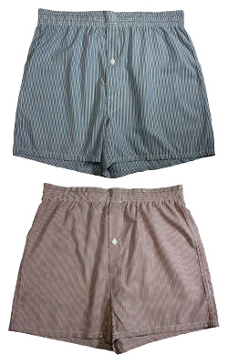 2 Pair 100% Woven Cotton Men's Boxer Shorts
