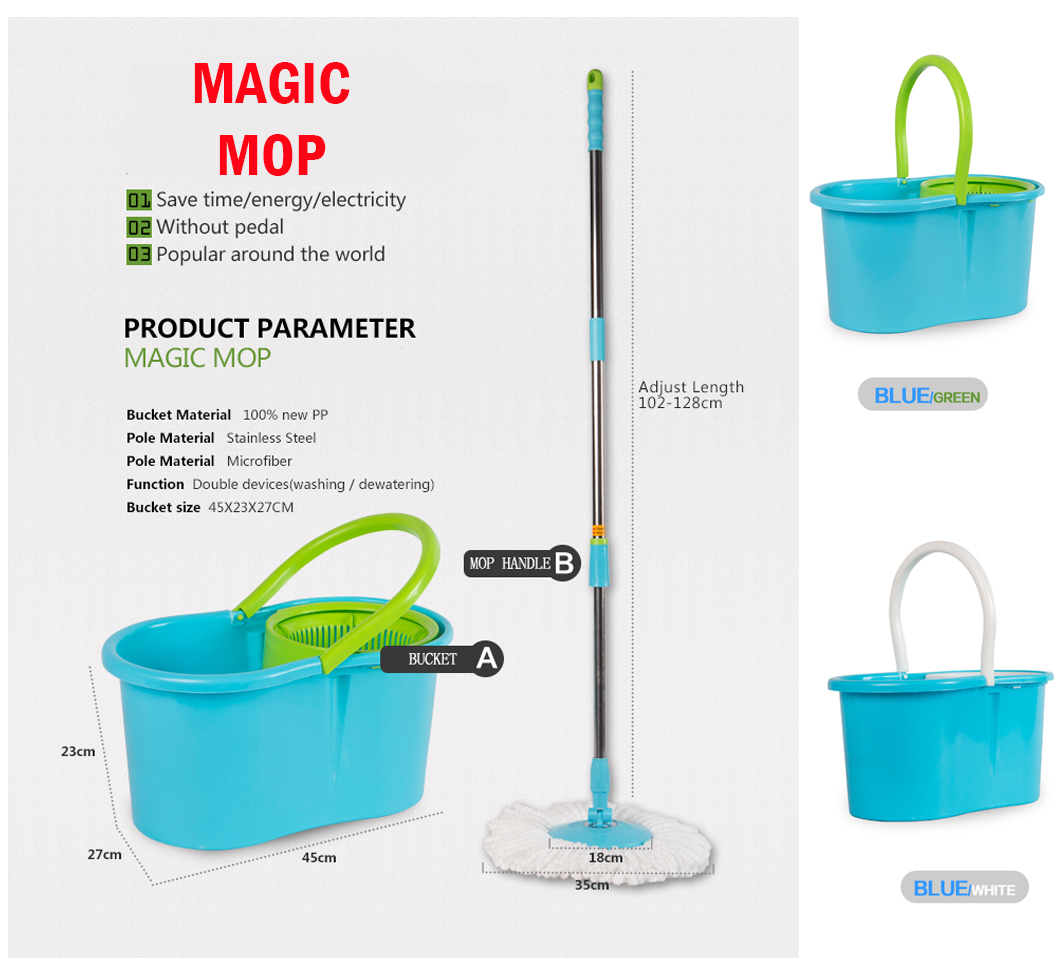 Easy Clean 360 Rotating Spin Magic Hurricane Mop Micro Fiber Head