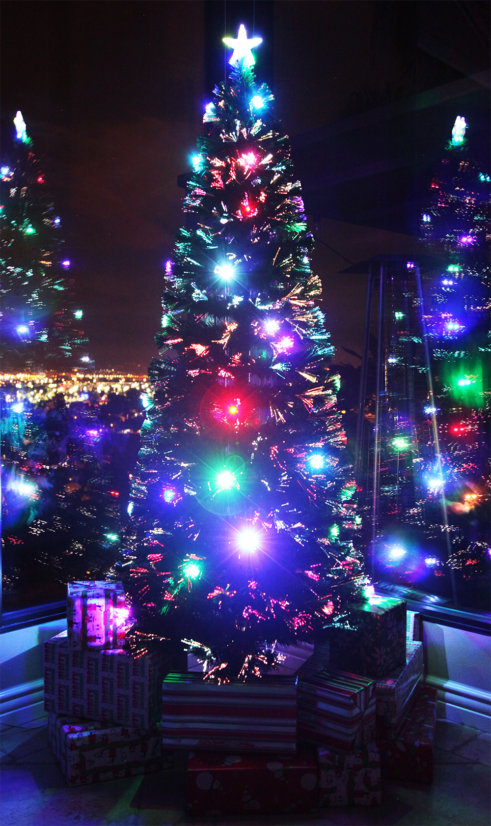 7 5 ft pre lit multi color led fiber optic christmas 7 5 ft pre lit multi color led fiber optic christmas