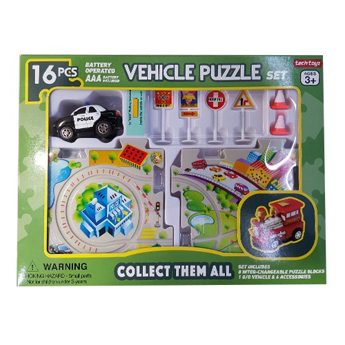 Tech Toyz 16piece Battery Operated Vehicle Puzzle Set eBay