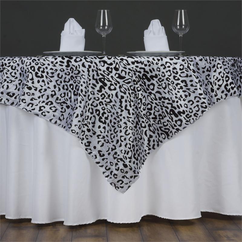 60x60" LEOPARD Safari Animal Print TABLE OVERLAY TOPPER Wedding