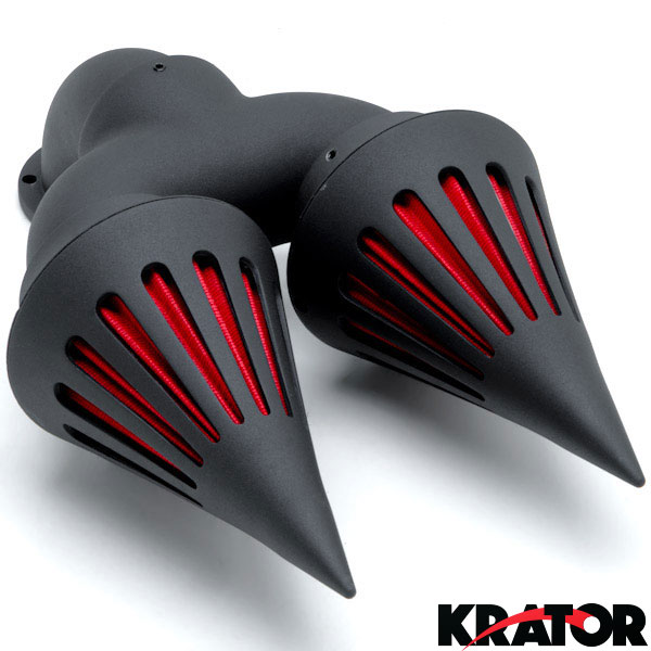 Flat Black Dual Spike Cone Air Cleaner Intake Filter For Harley CV