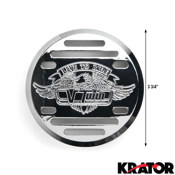 UNIVERSAL 3.25" inch CUSTOM MOTORCYCLE CHROME HORN Cover LIVE TO RIDE