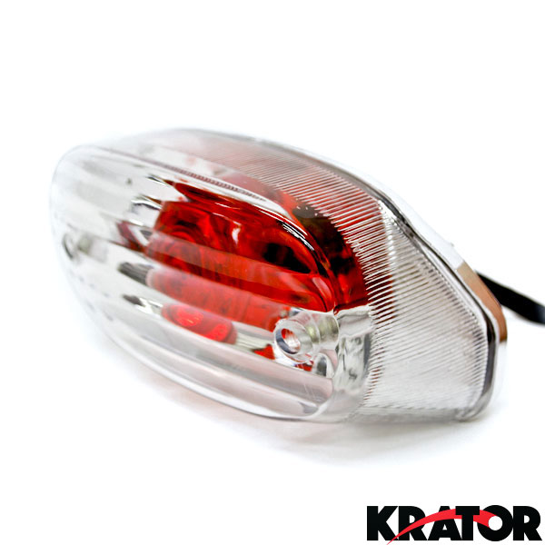 CUSTOM ATV QUAD UTV TAIL BRAKE LIGHT RED BULB CLEAR LENS 50CC 70CC 90CC