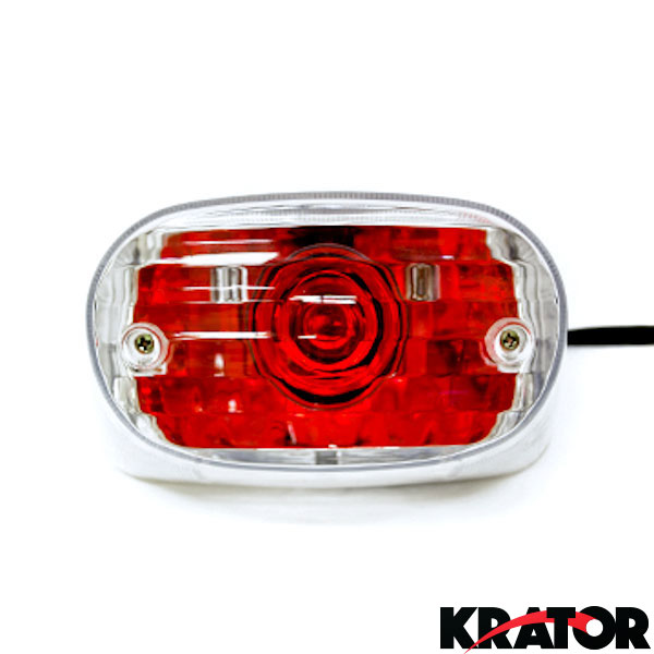 CUSTOM ATV QUAD UTV TAIL BRAKE LIGHT RED BULB CLEAR LENS 50CC 70CC 90CC