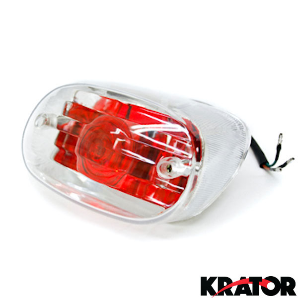 CUSTOM ATV QUAD UTV TAIL BRAKE LIGHT RED BULB CLEAR LENS 50CC 70CC 90CC
