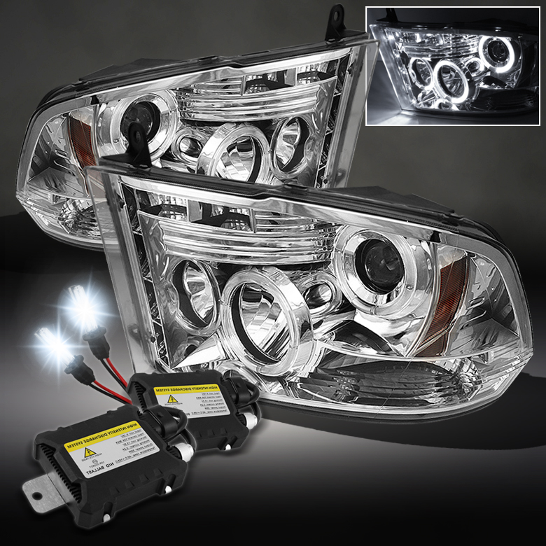 20092017 Dodge Ram Halo Projector DRL LED HeadLights +Slim 6000K HID