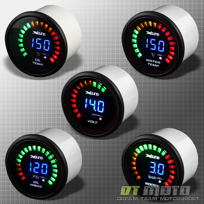 BOOST+WATER TEMP+OIL TEMP+OIL PRESSURE+VOLT 52mm 2" DIGITAL COLORS LED