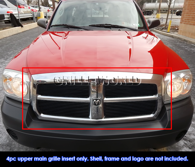 For 20052007 Dodge Dakota Black Billet Grille Grill Insert eBay
