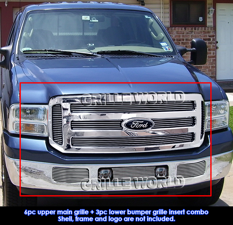 Fits 20052007 Ford Excursion/F250/F350 SD Billet Grille Grill Insert