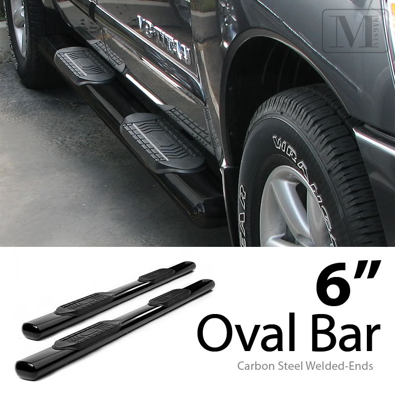 6" Oval Black Nerf Bars Fit 09 15 Dodge RAM 1500 2500 3500 Crew Cab