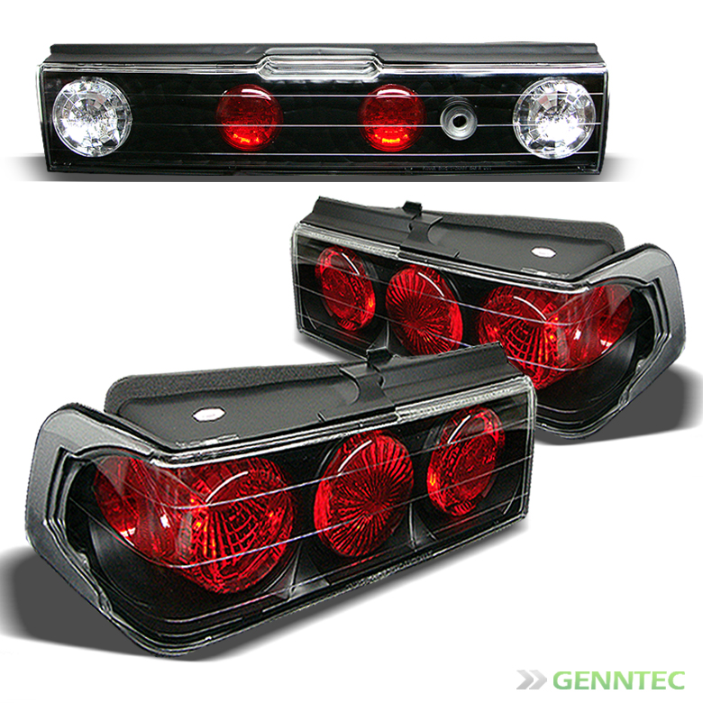 For 19881991 Honda CRX Black Tail Lights Rear Brake Lamp Pair New Set