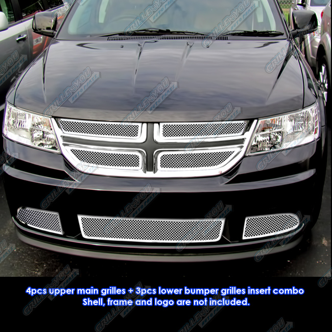 Fits 20112013 Dodge Journey Stainless Steel Mesh Grille Grill Insert Combo eBay