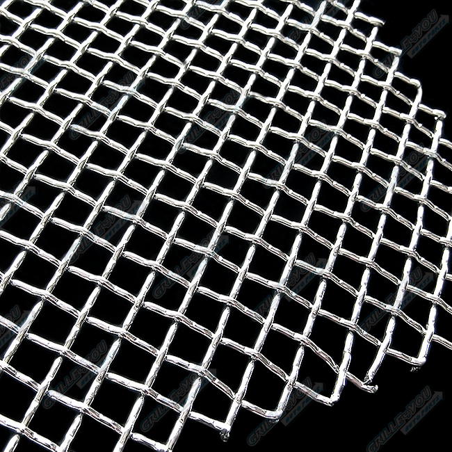 Grilleworld Stainless Steel Bumper Mesh Grille Insert For Mercedes S-Class (2007-2009) - Lower - Polished - 1.8mm Wire